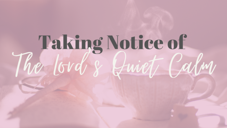 Taking Notice of the Lord’s Quiet Calm